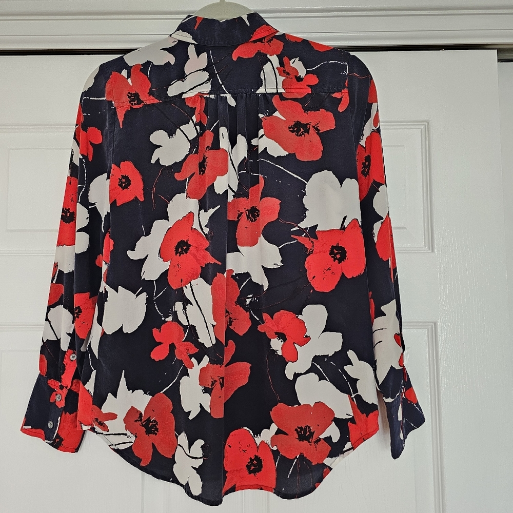 J.CREW Floral print silk blouse
